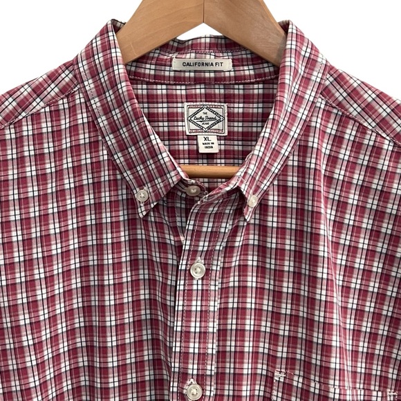 Lucky Brand Red Plaid Button Down Shirt - Picture 1 of 5